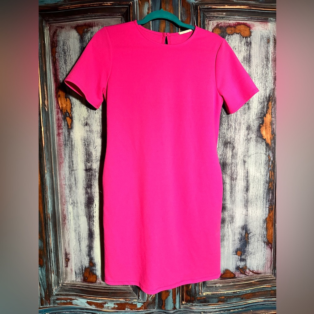 Fitted Bright Pink Dress. Party wear, summer dress, or pair with a blazer